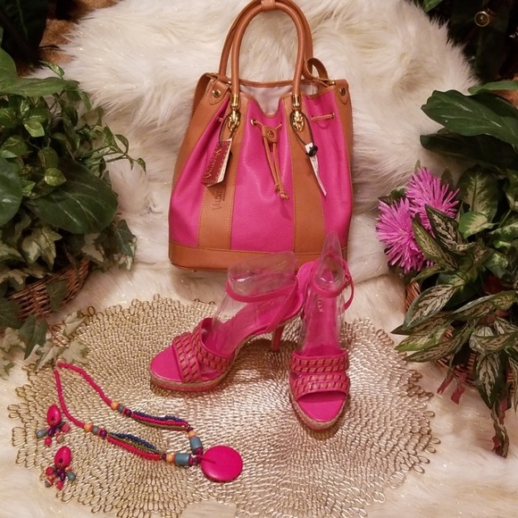 Cole Haan Shoes - Cole Haan Ankle Strap Shrimp Vachetta Leather Heeled Sandals